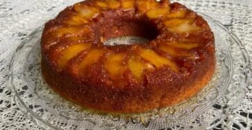 Receta de Torta invertida de manzana con aceite
