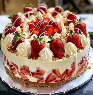 White Chocolate Strawberry Cheesecake