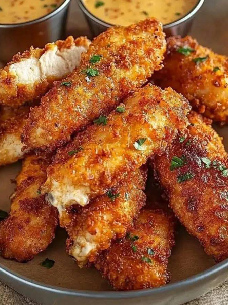 Crispy Chicken Tenders with Dipping Sauce