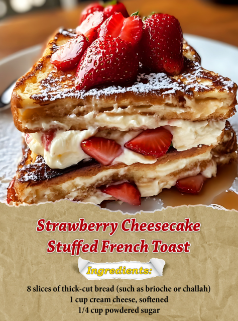 Strawberry Cheesecake Stuffed French Toast