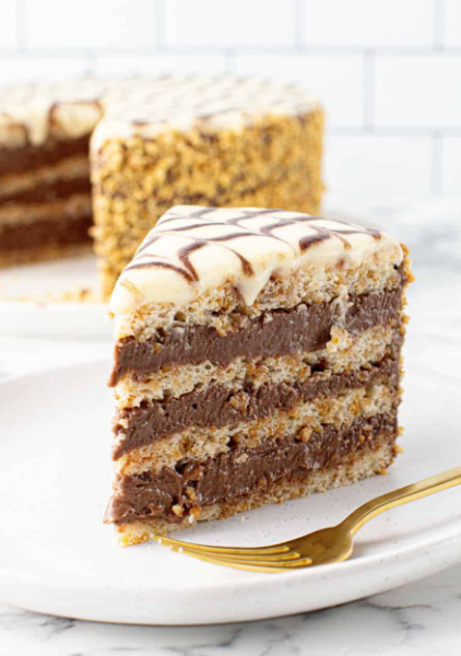 Hazelnut And Chocolate Layer Cake (Hungarian Esterhazy Torte)🇭🇺.